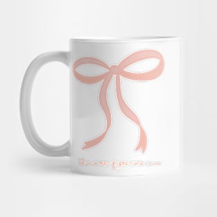 Cute Coquette pale pink ribbon bows repeating pattern seamless girly aesthetic this is me if you even care Mug